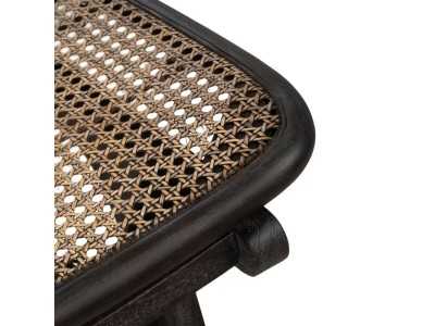 Fauteuil design nordique en bois de teck et rotin - ATARI NEGRO