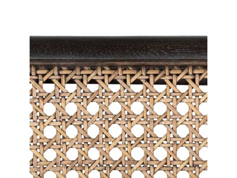 Sillón de diseño nórdico en madera de teka y ratán - ATARI NEGRO