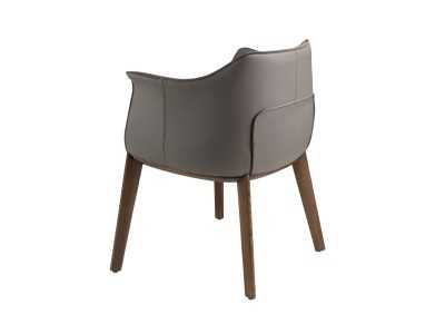 Designer chair upholstered in synthetic leather - AMAYA