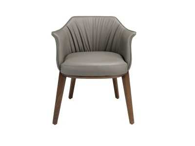 Designer chair upholstered in synthetic leather - AMAYA
