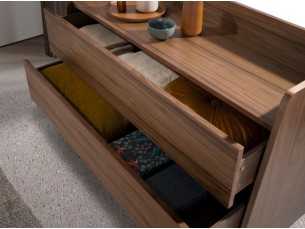 Commode design avec 2 tiroirs en noyer - ARIEL 2