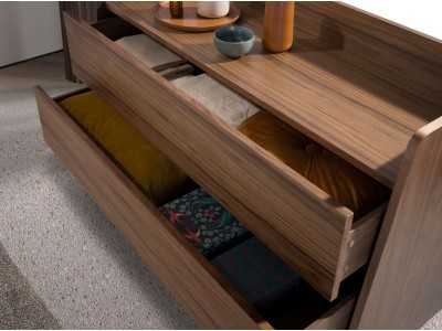 Commode design avec 2 tiroirs en noyer - ARIEL