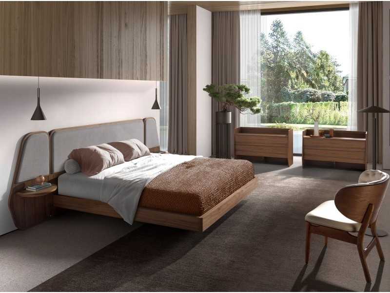 Commode design avec 2 tiroirs en noyer - ARIEL