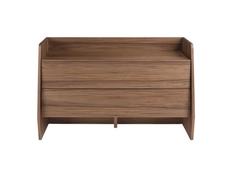Commode design avec 2 tiroirs en noyer - ARIEL