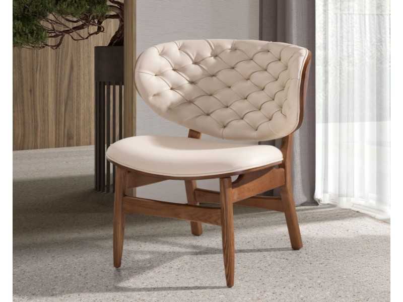 Designer armchair upholstered in synthetic leather - ARIEL