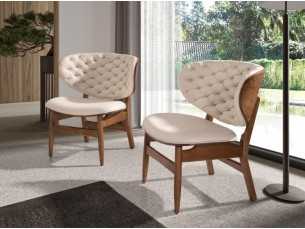 Designer armchair upholstered in synthetic leather - ARIEL 2