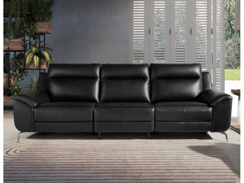 3-seater relax sofa upholstered in genuine leather - AAK