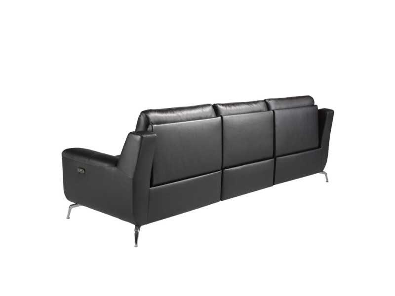 Canapé relax 3 places tapissé de cuir véritable - AAK