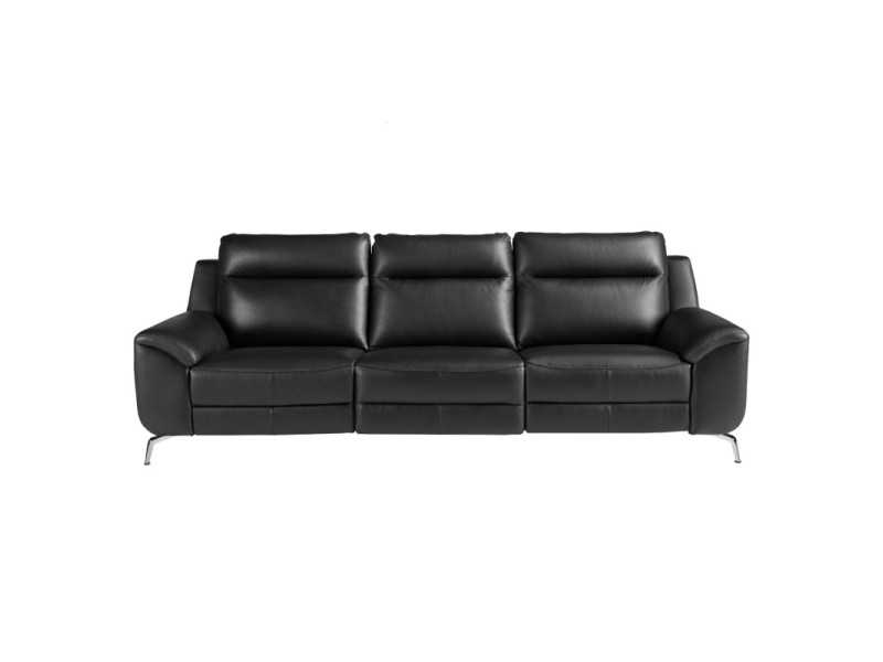Canapé relax 3 places tapissé de cuir véritable - AAK