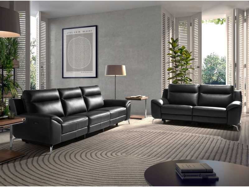 3-seater relax sofa upholstered in genuine leather - AAK