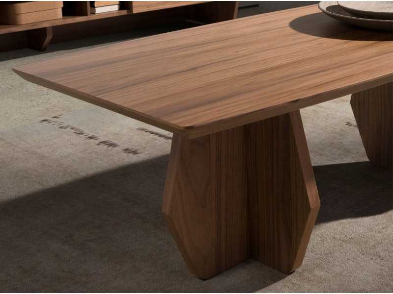 Coffee table with oval walnut top - ARIEL