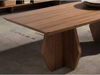 Coffee table with oval walnut top - ARIEL