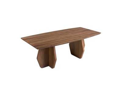 Coffee table with oval walnut top - ARIEL