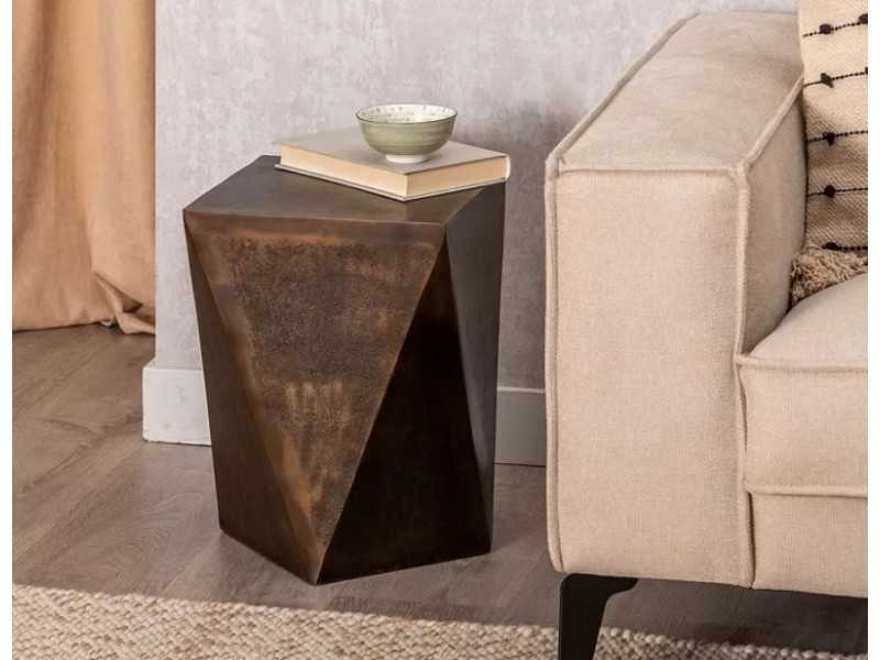 Bronze aluminum corner table - STAMM A