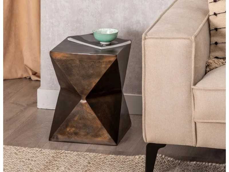 Bronze aluminum corner table - STAMM B