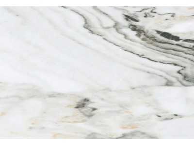 Mesa auxiliar redonda en roble con tapa de mármol porcelánico -COSETTE