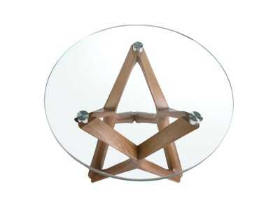 Table d'appoint ronde avec piètement en bois massif - ABRAMIO Table d'appoint ronde avec piètement en bois massif - ABRAMIO