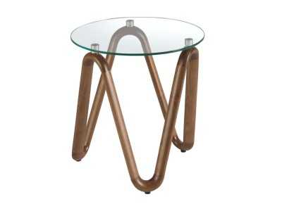 Table d'appoint ronde avec piètement en bois massif - PATMOS
