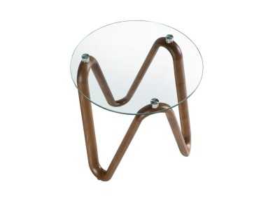 Table d'appoint ronde avec piètement en bois massif - PATMOS