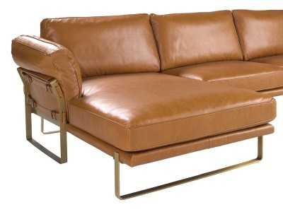 Canapé méridienne gauche tapissé de cuir - AZZARO IZ