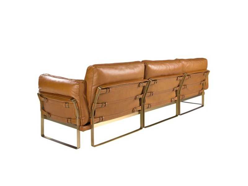 Sofá chaise longue izquierda tapizado en piel - AZZARO IZ