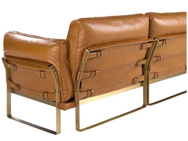 Sofá chaise longue izquierda tapizado en piel - AZZARO IZ