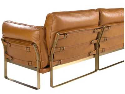 Canapé méridienne gauche tapissé de cuir - AZZARO IZ