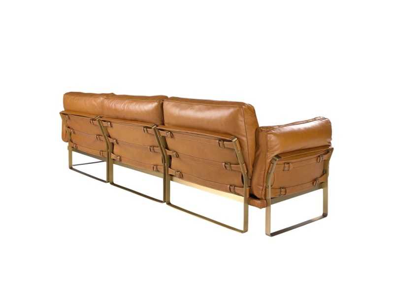 Sofá chaise longue derecha tapizado en piel - AZZARO DR