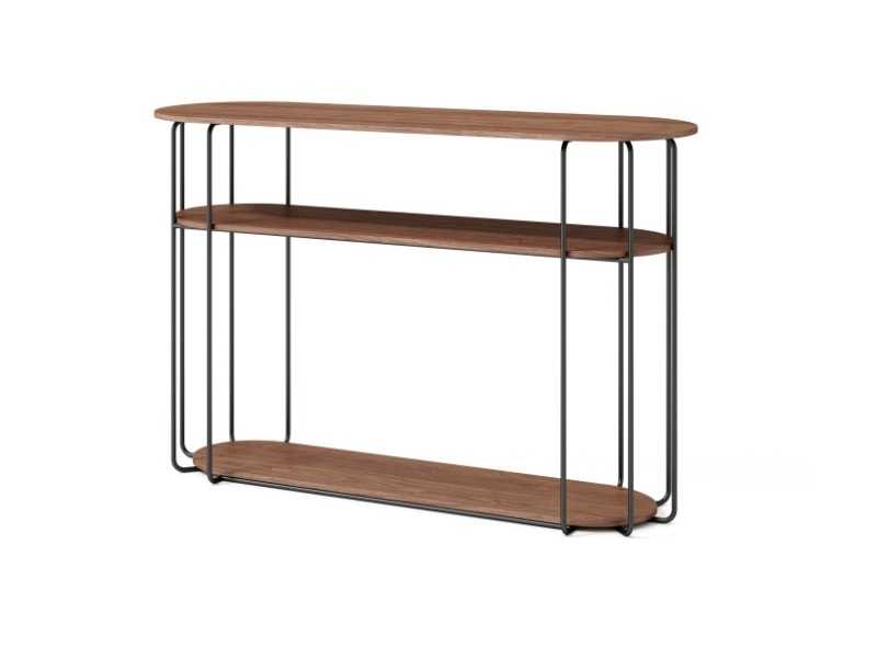 Designer console with lacquered stainless steel structure - LIGNES