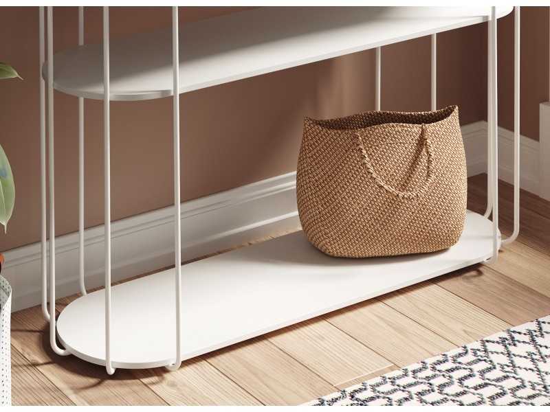 Consola de diseño con estructura en acero inoxidable lacado - LIGNES