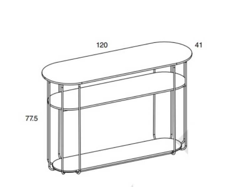 Designer console with lacquered stainless steel structure - LIGNES
