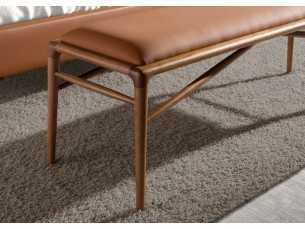 Banquette tapissé en cuir synthétique avec structure en noyer - ENMA 2