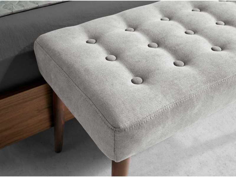Banquette tapissé en tissu avec structure en noyer - ALDO