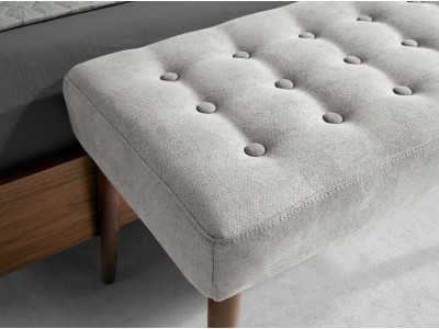 Banquette tapissé en tissu avec structure en noyer - ALDO