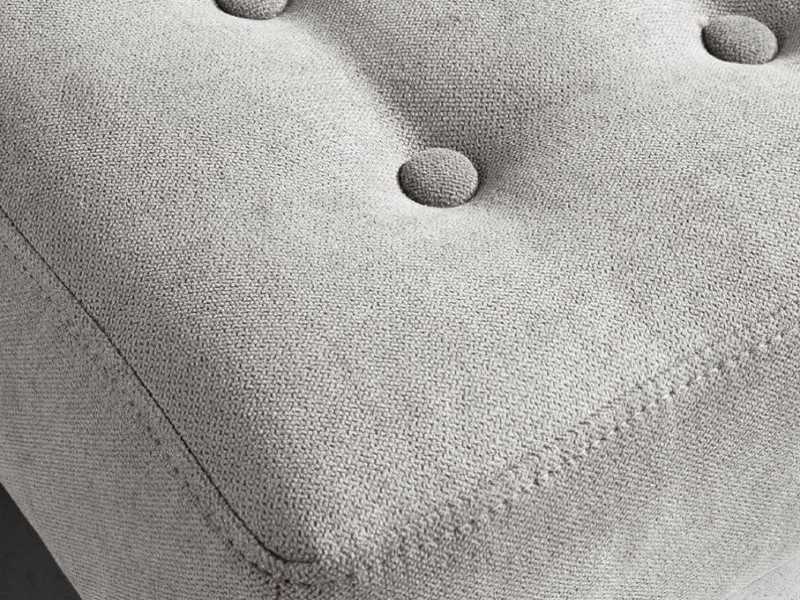 Banquette tapissé en tissu avec structure en noyer - ALDO