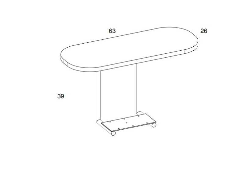 Pouf tapizado con estructura en acero inoxidable y bandeja - AMIENS