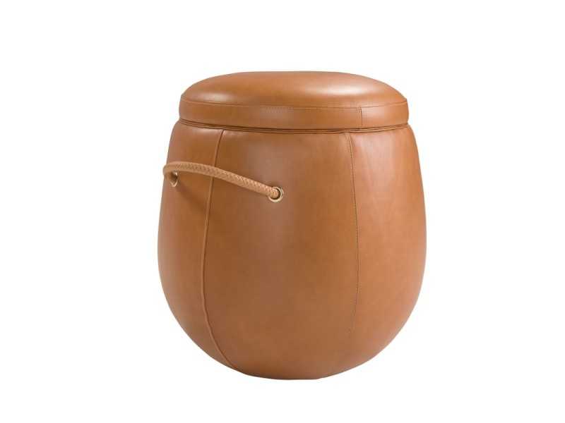 Pouf redondo en piel genuina - ANELLA B