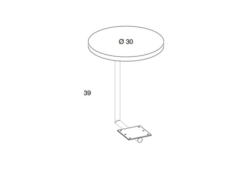 Upholstered round pouf with stainless steel structure and tray - AMIENS RD