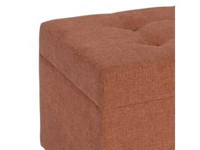 Ensemble de 2 banquettes- coffre tapissé de tissu tuile - ÁNCORA TEJA