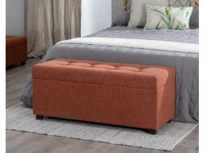 Ensemble de 2 banquettes- coffre tapissé de tissu tuile - ÁNCORA TEJA