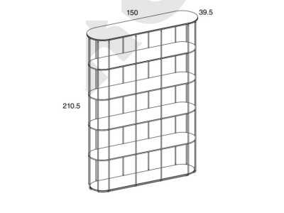 Estantería de diseño con estructura en acero inoxidable lacado - LIGNES A