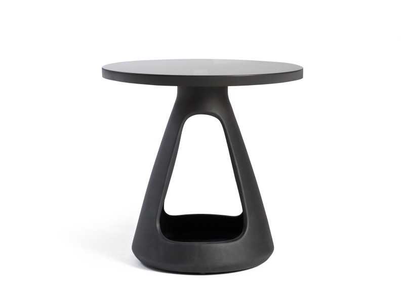 Side table with stoneware base and lacquered or laminated top - OTHONOI