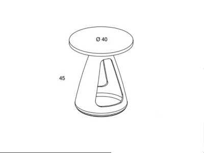 Table d'appoint avec piètement en grès et plateau laqué ou stratifié - OTHONOI