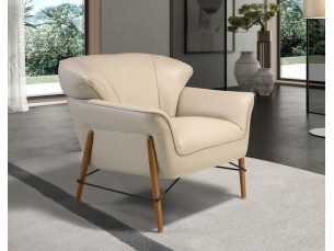 Fauteuil design moderne tapissé de cuir véritable - ARVID