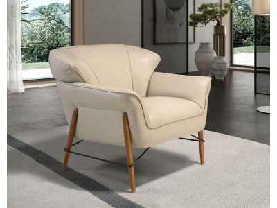 Fauteuil design moderne tapissé de cuir véritable - ARVID Fauteuil design moderne tapissé de cuir véritable - ARVID