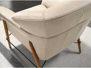 Fauteuil design moderne tapissé de cuir véritable - ARVID 2