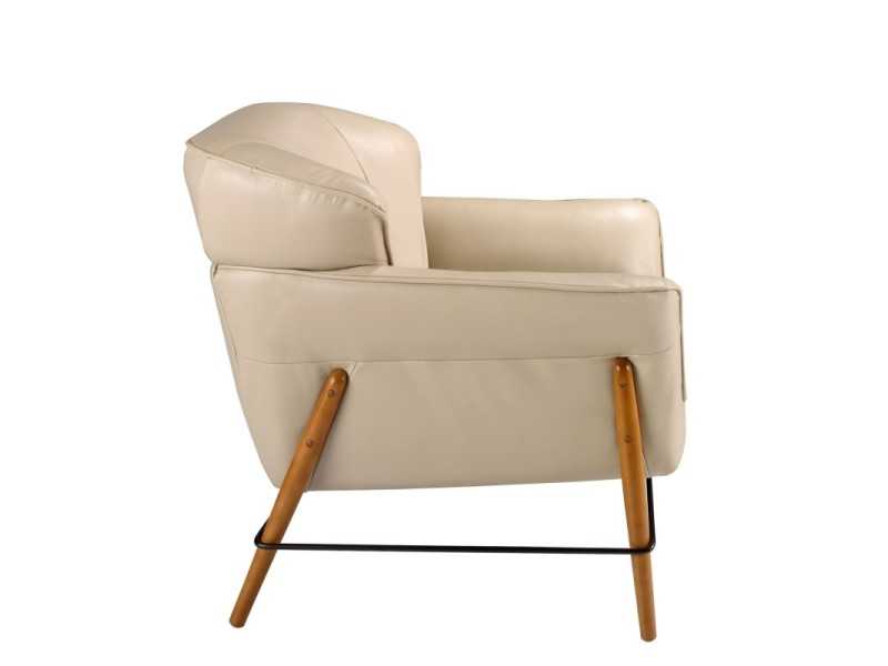 Modern design armchair upholstered in genuine leather - ARVID