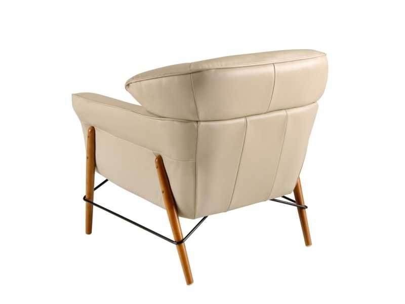 Modern design armchair upholstered in genuine leather - ARVID