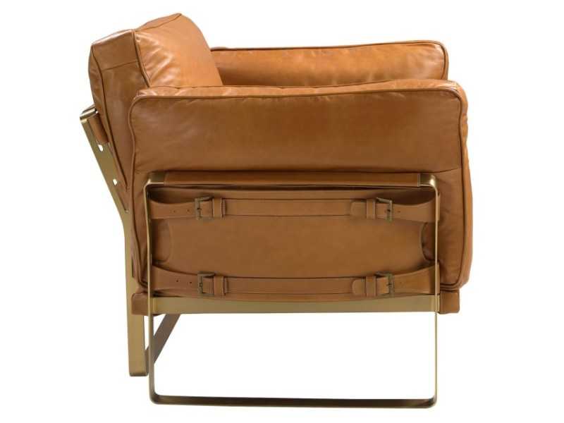 Sillón de diseño tapizado en piel genuina - AZZARO