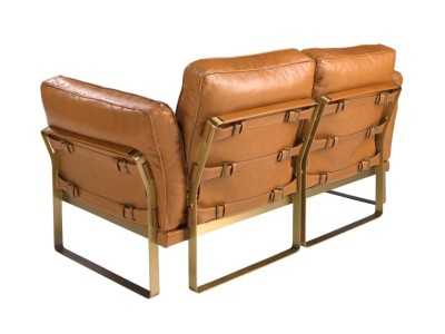 Designer 2-seater sofa upholstered in genuine leather - AZZARO Designer 2-seater sofa upholstered in genuine leather - AZZARO